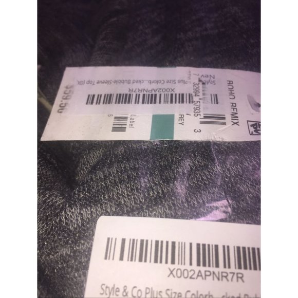 Style & Co Plus Size Colorblocked Bubble-Sleeve Top, Size 0X, Retail $59.50 - Picture 4 of 7